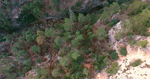 The Bottom of the Deep Valley Top Aerial View Stock Footage 147068569