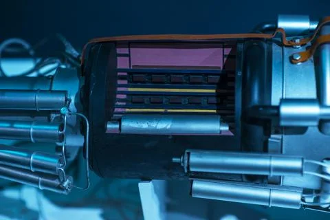 Bottom details of space rocket engine Stock Photos