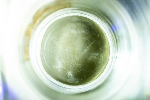 The bottom of an empty glass is a space-like planet. In the approach 写真素材