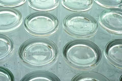 Bottom of empty glass upside down Stock Photos