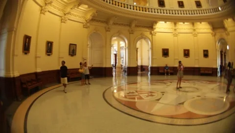Bottom Floor Inside Texas's Capital Building 库存影片 6783462