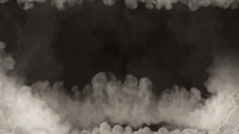 Bottom frame for content of heavy grey smoke or clouds Stock Illustration
