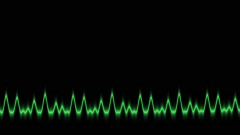 Bottom Frame Sharp Triangle Wave Green Scan Bar Moving Line Stock Footage 143914446