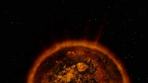 The bottom of the frying pan in the form of a planet in motion with 3d graphics Stock Footage 88110214