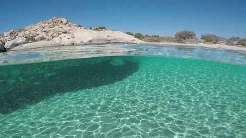 The bottom on half underwater view Stock Footage 80980119