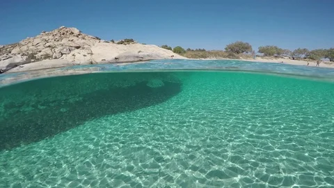 The bottom on half underwater view Stock Footage 81449965
