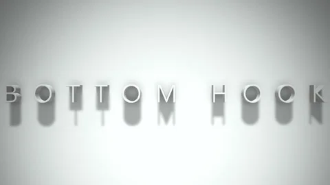 Bottom hook 3D title animation with shadows on a white background Stock Footage 297128733
