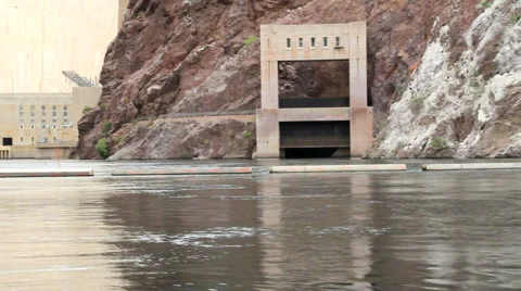 Bottom of Hoover Dam Stock Footage 5388951