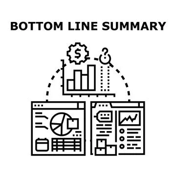 Bottom line summary report dashboard displaying business data Stock Illustration
