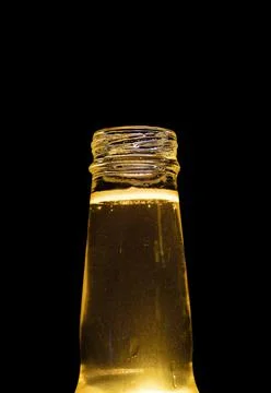 Bottom Lit Beer Bottle Stock Photos