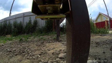 Bottom pov view from a opening iron gates, camera moving on doors Stock-Footage 64918267