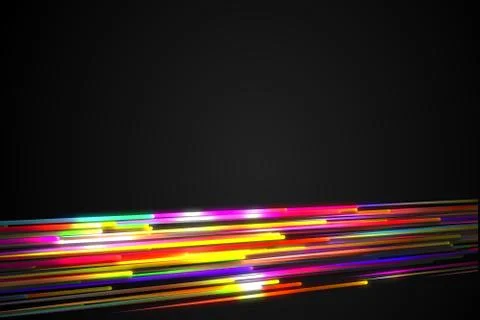 Bottom Rainbow straight Diagonal Line Glow Dark Background Stock Illustration