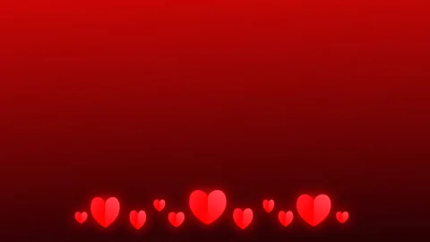 At the bottom, on a red gradient background, red glowing hearts appear and Stock Footage 201149334