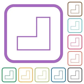 Bottom right angle arrow outline simple icons Stock Illustration