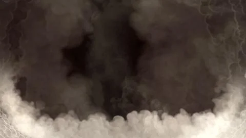 Bottom screen frame of dense grey smoke or clouds Stockillustratie