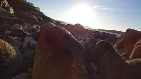 The bottom of the sea at low tide in the evening Stock Footage 235345186