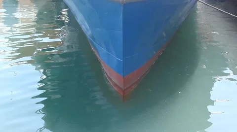 Bottom of the ship in the water Stock Footage 45575706