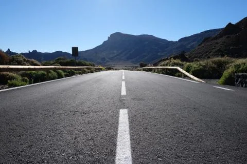 Bottom shot of road line to infinity Stock Photos