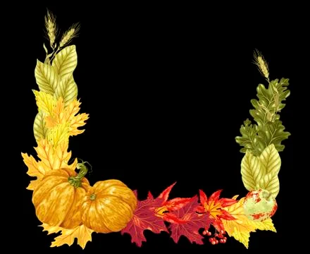 Bottom square frame in rainbow gradient in vector for harvest season Stock Illustration