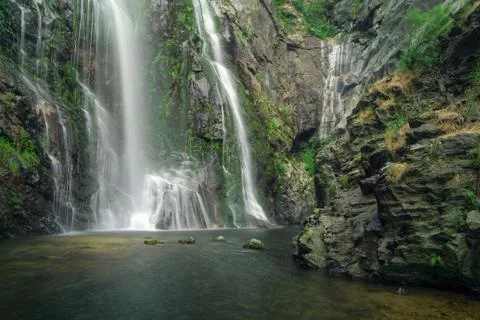 Bottom of the Toxa waterfall Foto stock