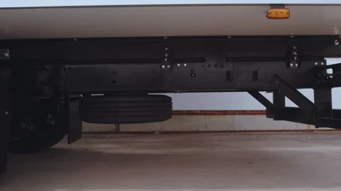 The bottom of the truck, the chassis of the truck Stock Footage 244357853