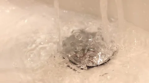 Bottom valve in the sink to save water consumption Stock Footage 289187811