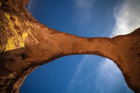 Bottom up view Abstract Rock formation at plateau Ennedi aka Aloba arch in Ch Stock Photos