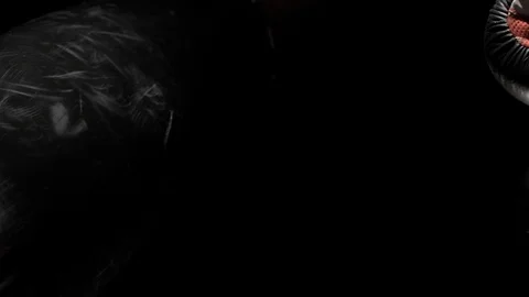 Bottom view of a boxer's hands in boxing gloves practicing punches Stock Footage 112943521