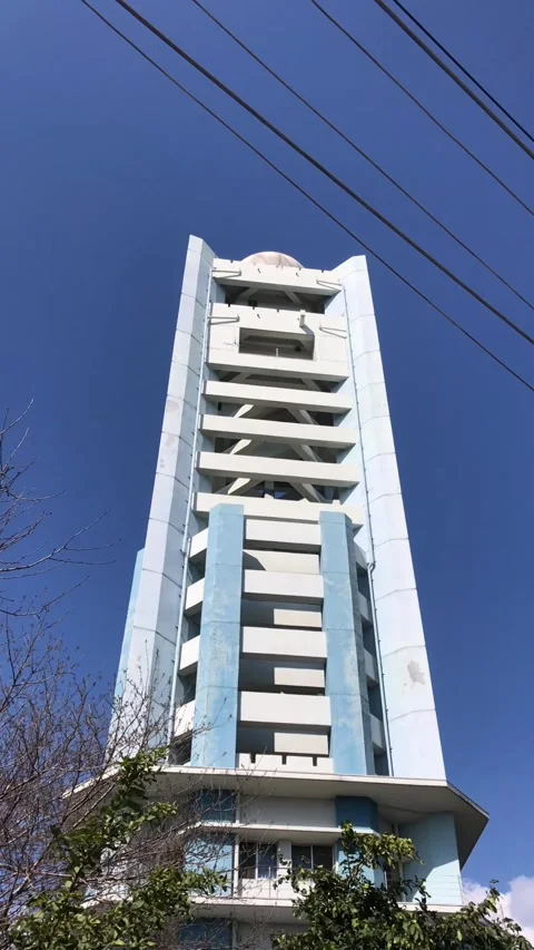 Bottom view, building with beautiful sky view, Business office tower  Stock Footage 345042146