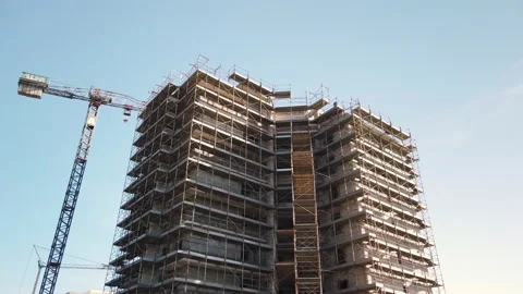 Bottom view of a building under construction. Stock Footage 220565048
