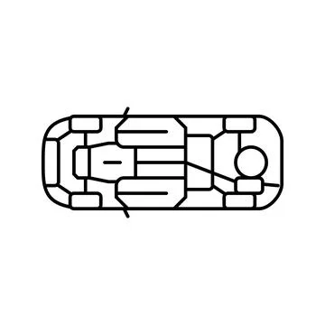 Bottom view car modern line icon vector illustration Stock Illustration