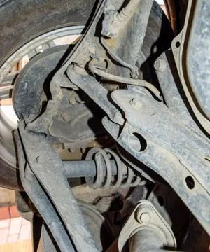 Bottom view of a car. Stock Photos