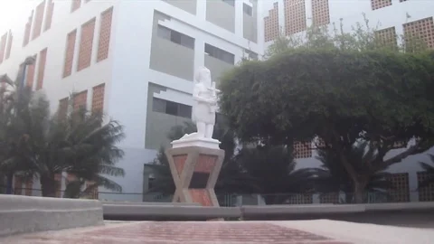 Bottom view of the catholic statue Stock Footage 78189320