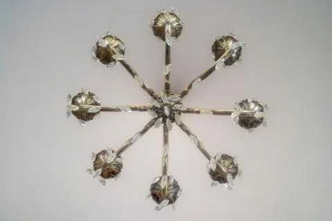 Bottom view of chandelier on the ceiling Stock-Fotos