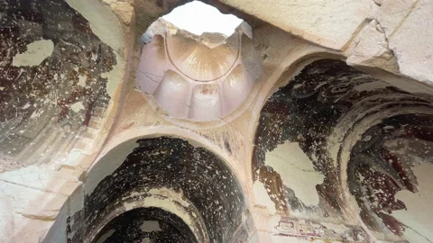Bottom view of the domes of the octodox ancient church in Cappadocia, Turkey 動画素材 227216080