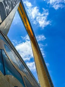 Bottom view of Dubai Frame Stock Photos