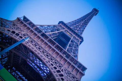 Bottom view of the Eiffel Tower Stock Photos
