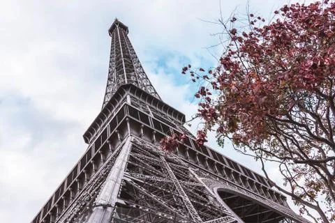 Bottom view on Eiffel Tower Stock Photos