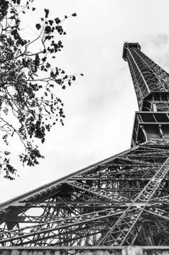 Bottom view on Eiffel Tower Stock Photos