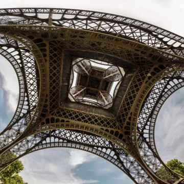 Bottom view of the Eiffel Tower Foto stock