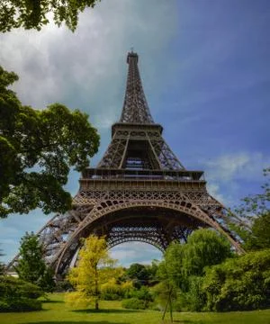 Bottom view of the Eiffel tower Stock Photos