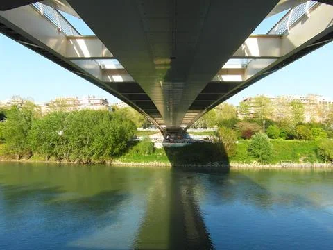 A bottom view of a famous bridge Stock Photos