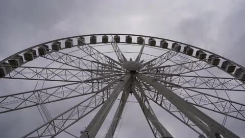 Bottom view of Ferris Wheel of Budapest in Erzsébet Square Hungary Stock Footage 239409442