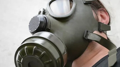 Bottom View of Gas Mask On Stock Footage 46111430