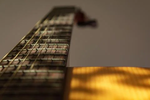 Bottom view of a guitar strings Stock Photos