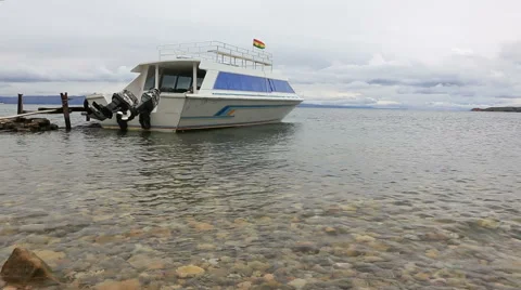 Bottom view on the Lake Titicaca Stock Footage 60616941