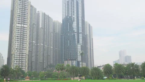 Bottom view of Landmark 81 in Ho Chi Minh City Stock Footage 279531891