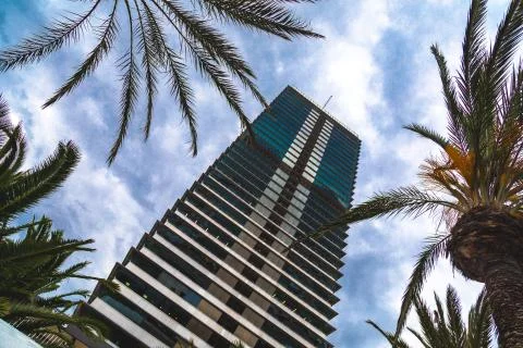 Bottom view of a modern building Stock Photos