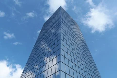 Bottom view of modern business skyscraper Stock Illustration