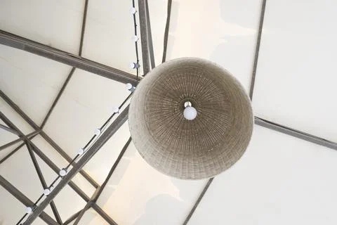 Bottom view of modern ceiling lights . Lightning equipment Stock Photos